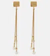 Miu Miu Faux Pearl And Brass Earrings In Gold