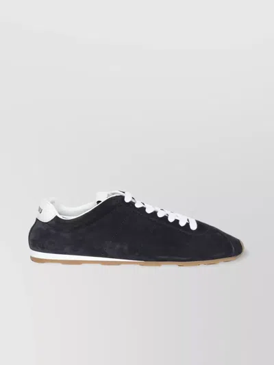 Miu Miu Feather Suede Low-top Sneakers With Rubber Sole