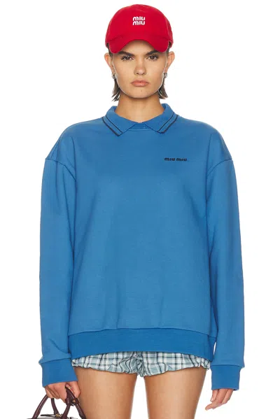 Miu Miu Felpa Top In Blue