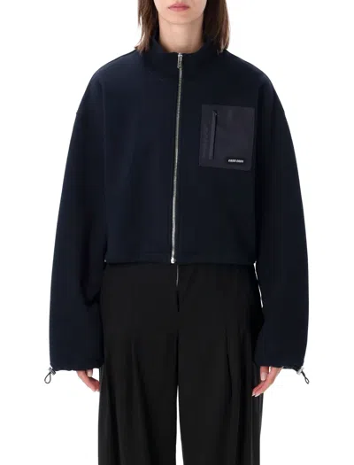 Miu Miu Boxy Zip-front Fleece Jacket In Multi