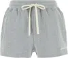 Miu Miu Cotton Shorts With Drawstring And Elastic Waistband In Gray