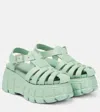 Miu Miu Fisherman Eva Platform Sandals In Salvia