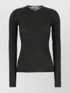 Miu Miu Fitted Long Sleeve Ribbed Top In Black