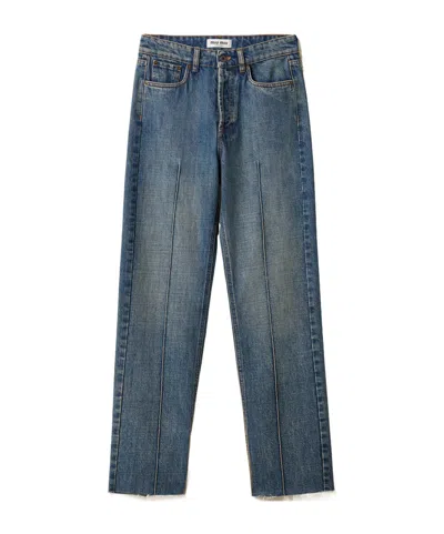 Miu Miu Five-pocket Denim Jeans In Blue