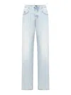 Miu Miu Five Pocket Jeans With Logo In Blue