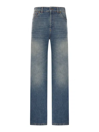Miu Miu Five Pocket Straight Leg Jeans In Blue