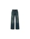 Miu Miu High Waist Wide Leg Denim Trousers In Blue