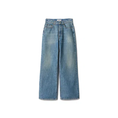 Miu Miu Five-pocket Washed Denim Jeans In Blue