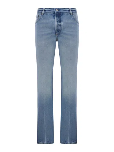 Miu Miu Five-pocket Washed Denim Trousers In Blue