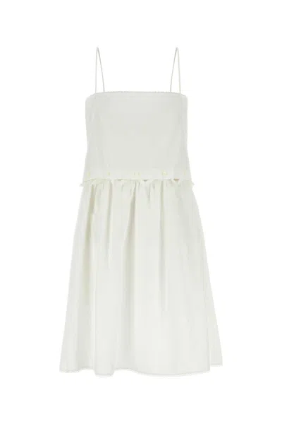 Miu Miu Flamed Poplin Dress