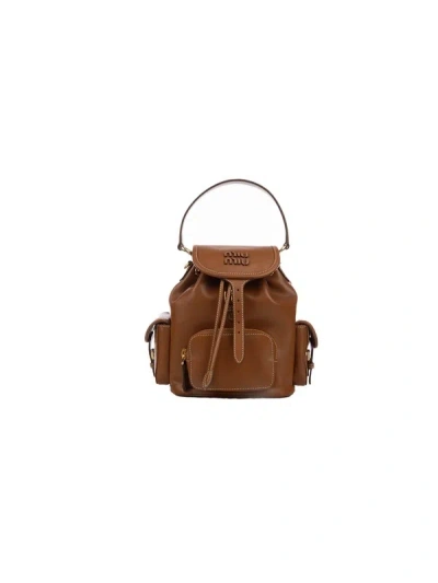 Miu Miu Flap Backpack In Blue