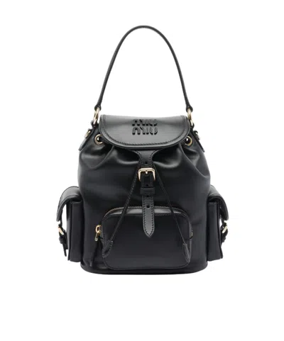Miu Miu Flap Backpack In Orange
