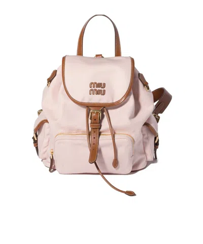 Miu Miu Flap Backpack In Pink