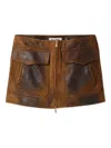Miu Miu Flap-pocket Mini Skirt In Brown