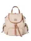 Miu Miu Flap-pocket Strap Canvas Backpack In White