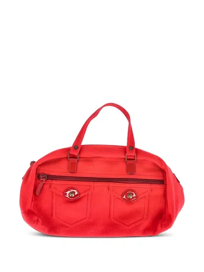 Pre-owned Miu Miu Flap-pocket Tote Bag In Red