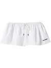 Miu Miu Flared Poplin Miniskirt In White