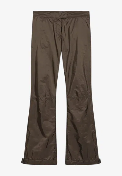 Miu Miu Flared Technical Pants In Brown