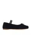 Miu Miu Satin Ballet Flats In Black