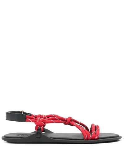 MIU MIU FLAT ROPE SANDALS