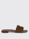 Miu Miu Flat Sandals Woman Brown In Brown