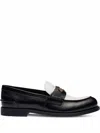 Miu Miu Black Leather Loafers In Black