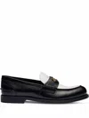 Miu Miu Black Leather Loafers In Black