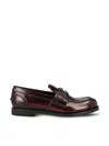 Miu Miu Leather Heeled Penny Loafers In Purple