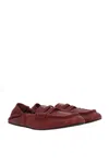 Miu Miu Logo Ruched Leather Loafers In Red