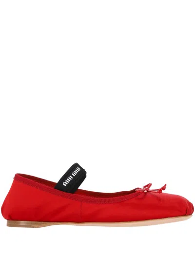 Miu Miu Flat Shoes In Red