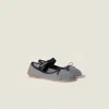 Miu Miu Fleece Ballerinas In Gray