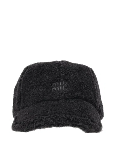 Miu Miu Grey Charcoal Pile Baseball Cap