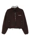 Miu Miu Fleece Down Jacket In Brown