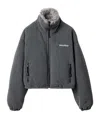 Miu Miu Fleece Down Jacket In Gray