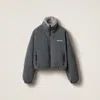 Miu Miu Fleece Down Jacket In Grey