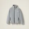 Miu Miu Fleece Down Jacket In Marble Gray
