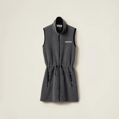 Miu Miu Fleece Dress In Grey