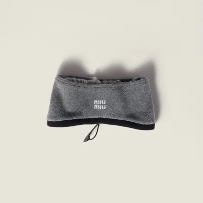Miu Miu Fleece Headband In Gray