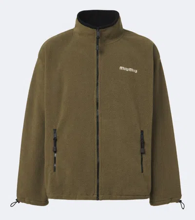 Miu Miu Fleece Jacket In Green