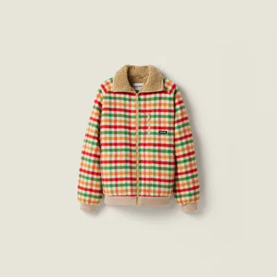 Miu Miu Fleece-lined Checked Blouson Jacket