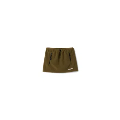 Miu Miu Fleece Miniskirt In Green