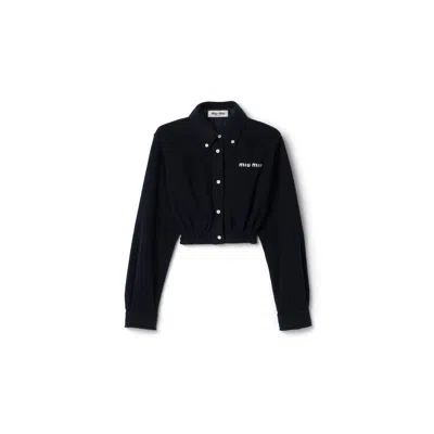 Miu Miu Fleece Shirt In Blue