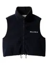 Miu Miu Fleece Top In Blue