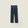 Miu Miu Flocked Denim Jeans In Blue