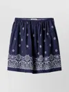 Miu Miu Floral Bordered Gathered Skirt In Blue