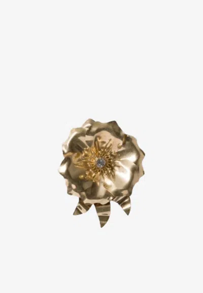 Miu Miu Floral Crystal-embellished Brooch In Multi