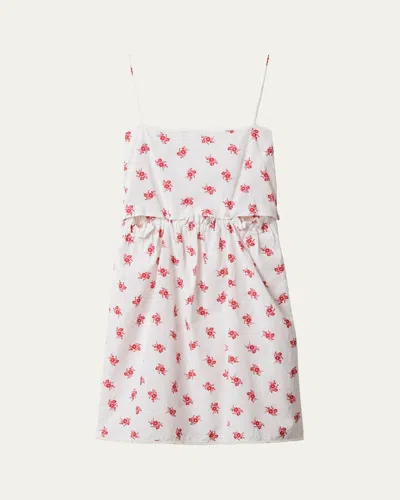 Miu Miu Floral Poplin Tank Top Knee-length Dress