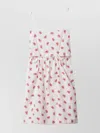 Miu Miu Floral Poppy Dress Lace Trim In White