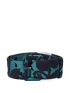 Miu Miu Floral-print Buckle Belt In Blue