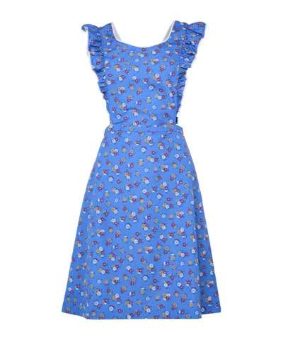 Miu Miu Floral Print Dress In Blue